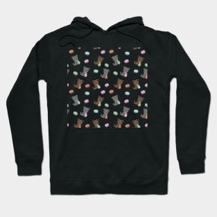 Macaron Cat Pattern Hoodie